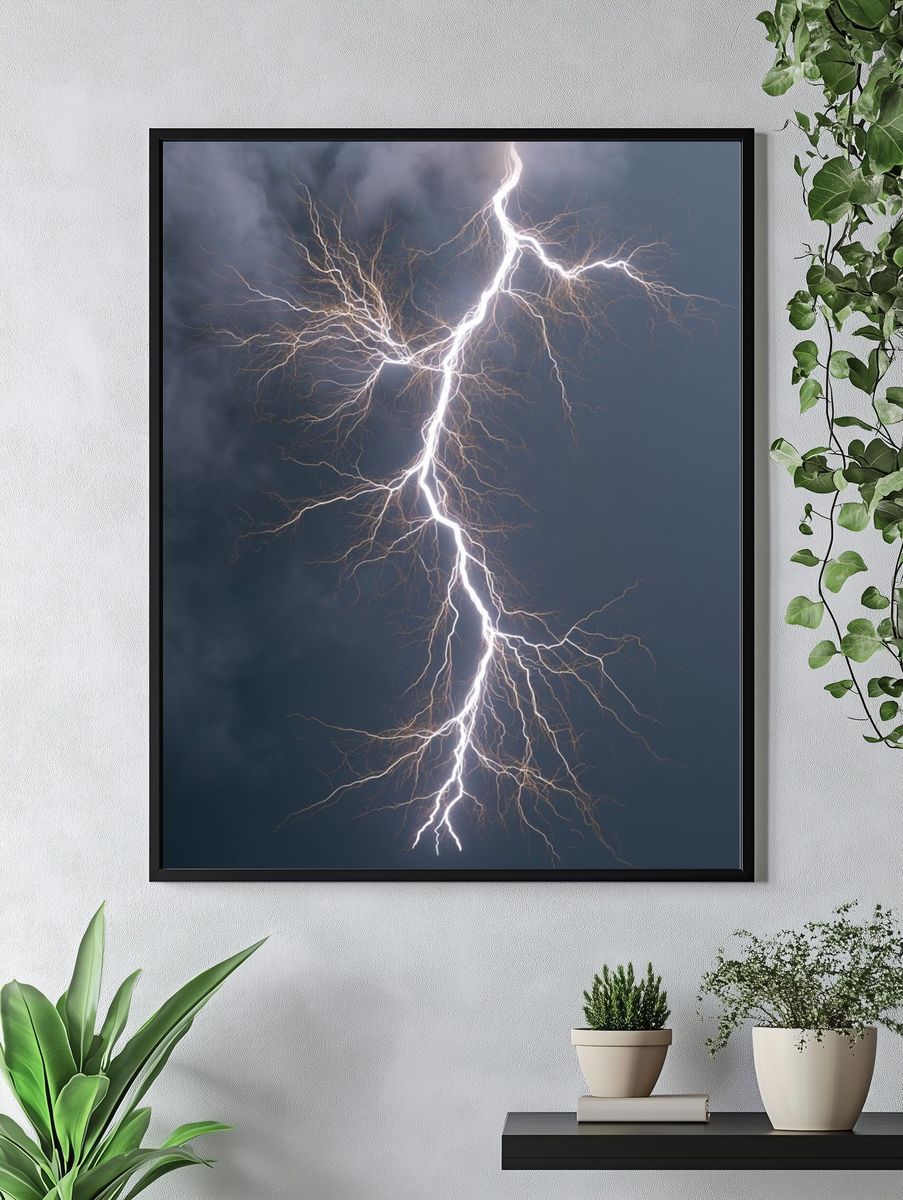 Lightning Strike Photography Poster. — room view 4
