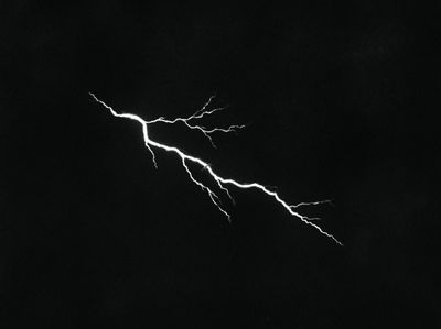 Lightning Strike Black-White Print.