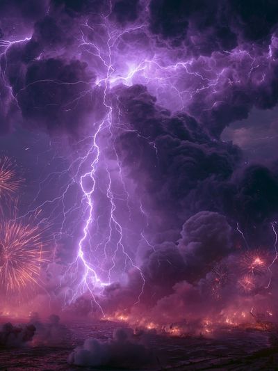 Purple Lightning Storm Poster.