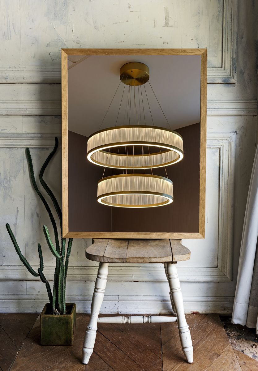 Modern Ring Chandelier Photography Poster. — room view 1