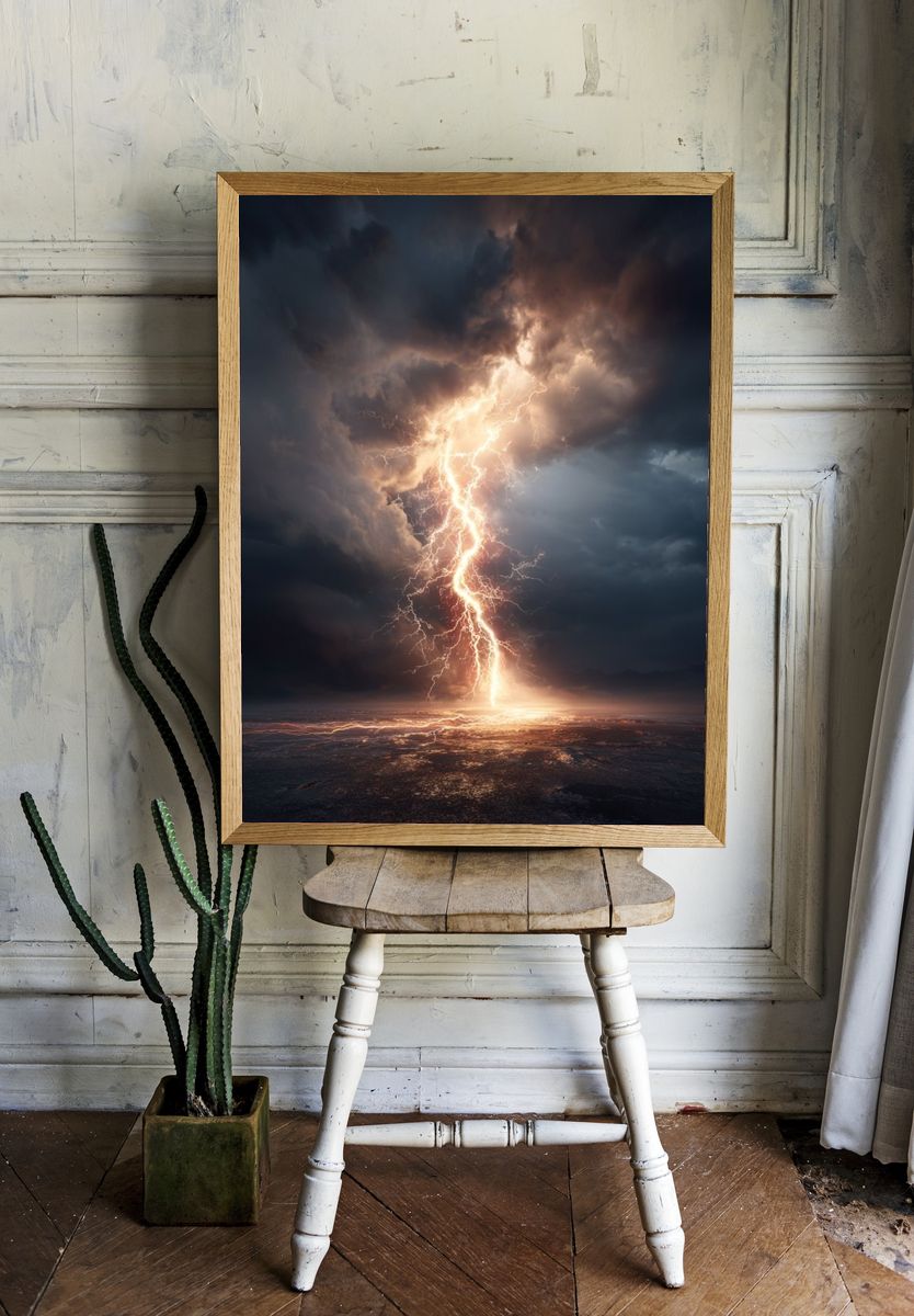 Lightning Storm Photography Poster. room preview