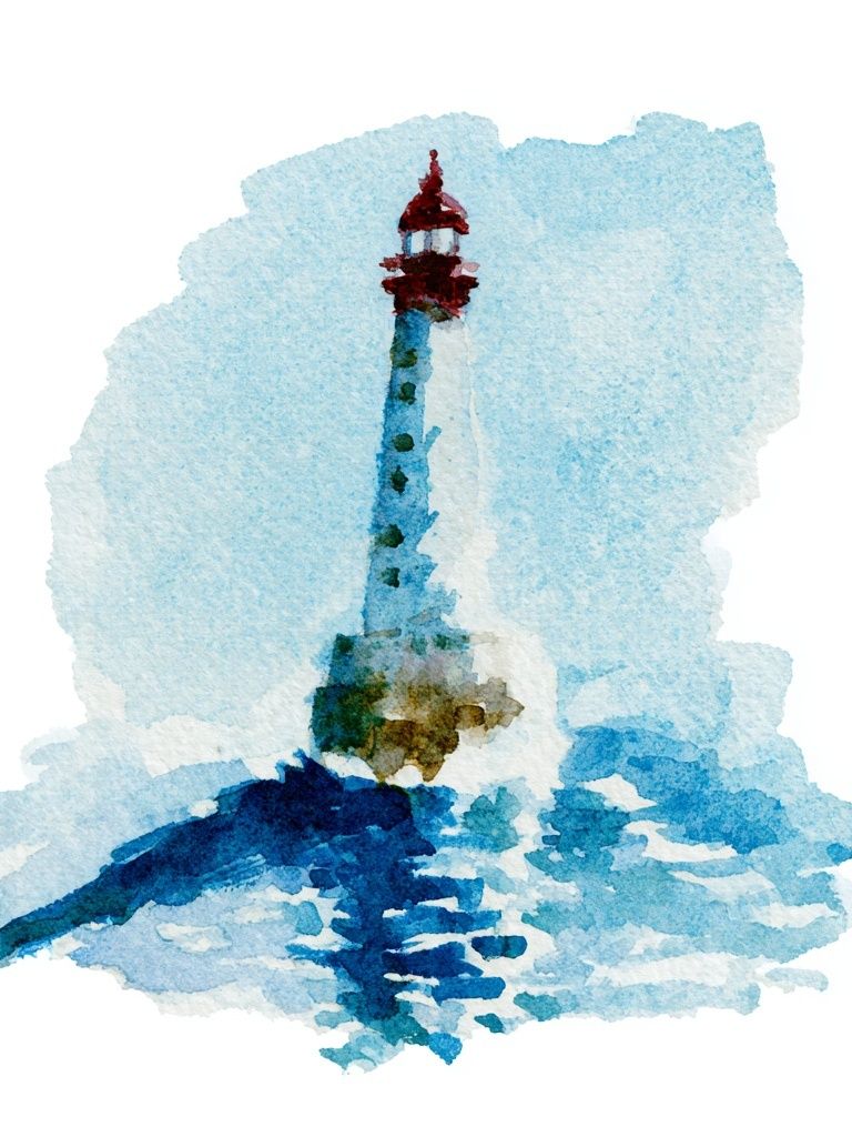 Lighthouse Watercolor Poster. poster detail