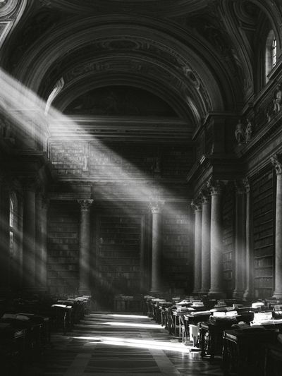 Grand Library Light Beam Poster. poster