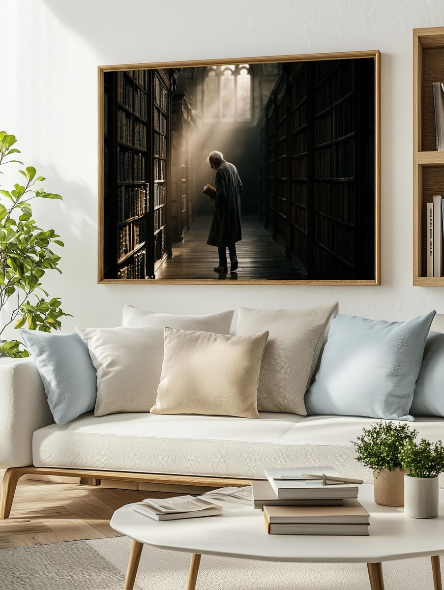 Library Reader Photography Poster. — room view 2