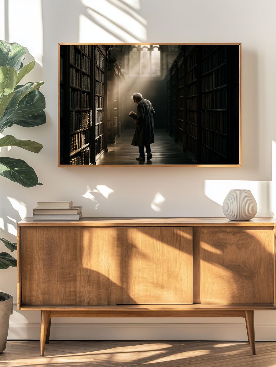 Library Reader Photography Poster. — room view 3