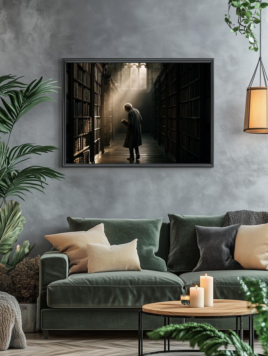 Library Reader Photography Poster. — room view 4