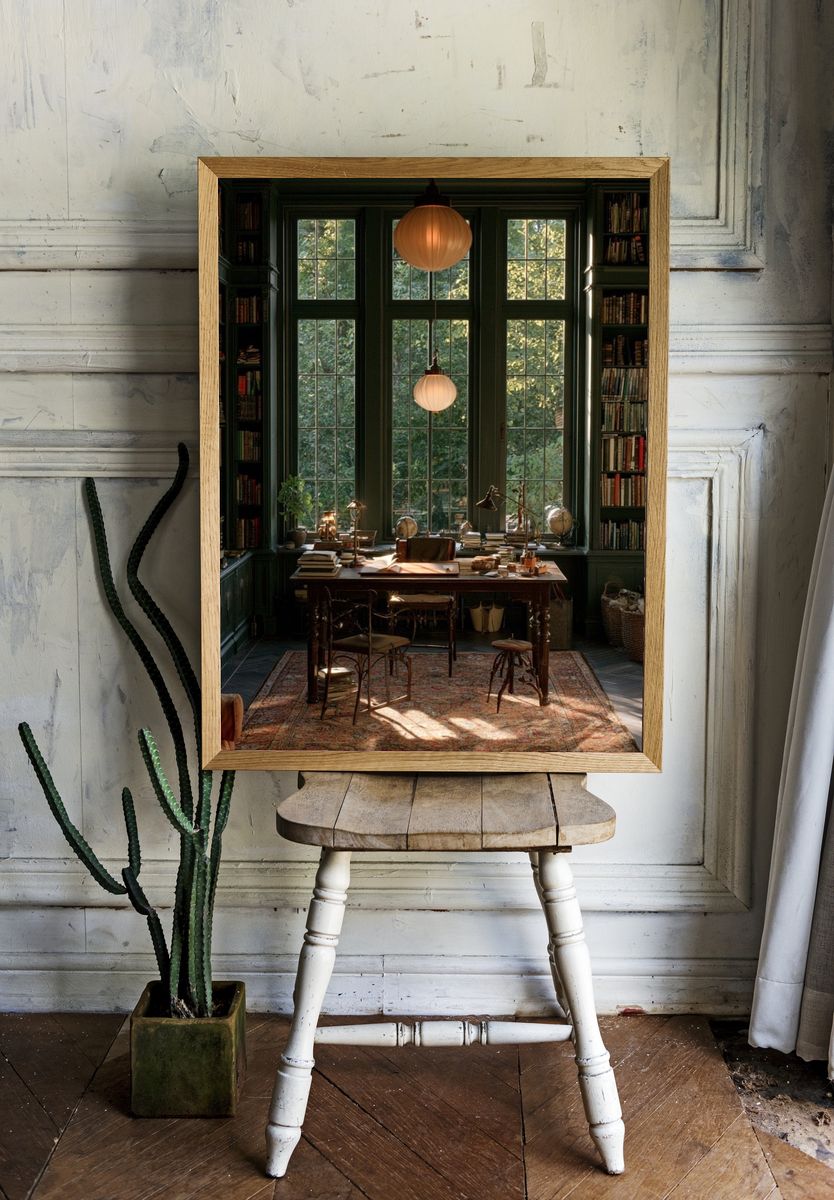 Cozy Library Study Room Poster. — room view 1