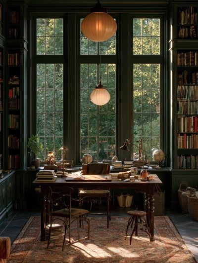 Cozy Library Study Room Poster.