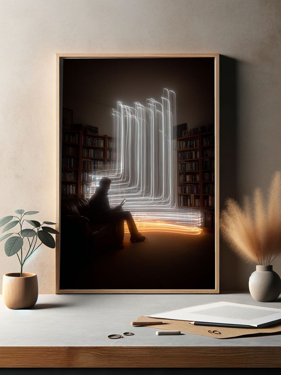 Light Library Silhouette Photography Poster. — room view 2