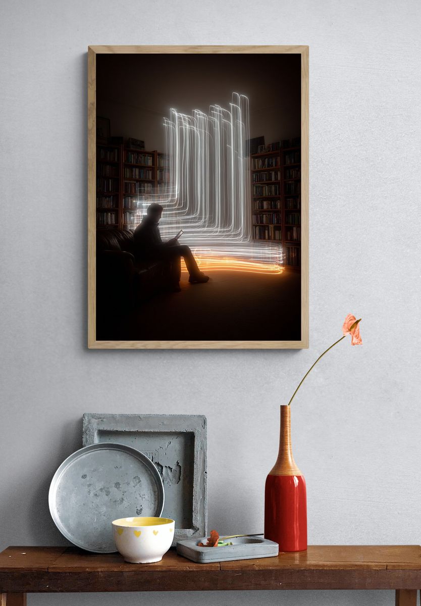 Light Library Silhouette Photography Poster. — room view 3