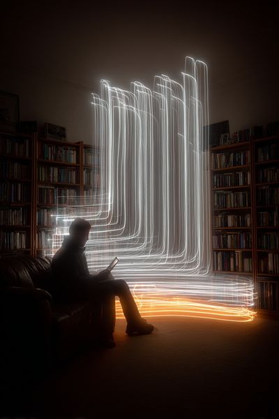 Light Library Silhouette Photography Poster. poster print