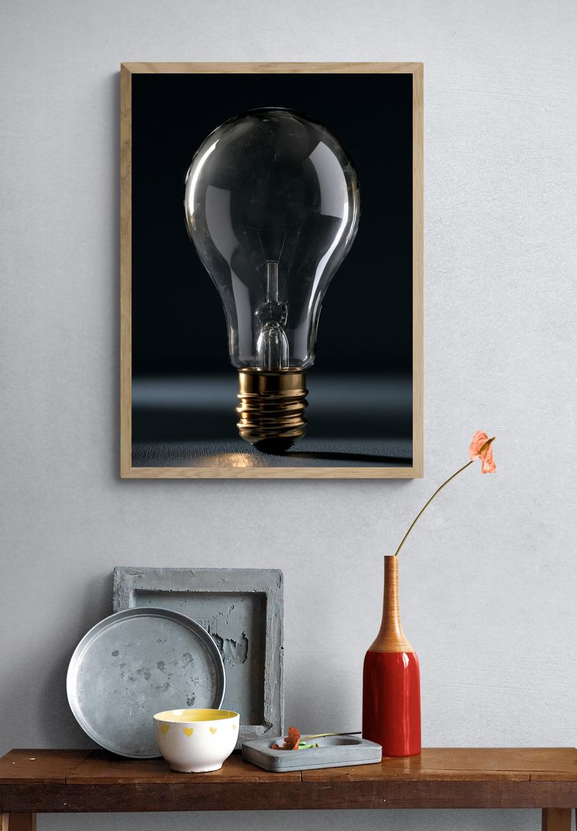 Light Bulb Photography Poster. — room view 3