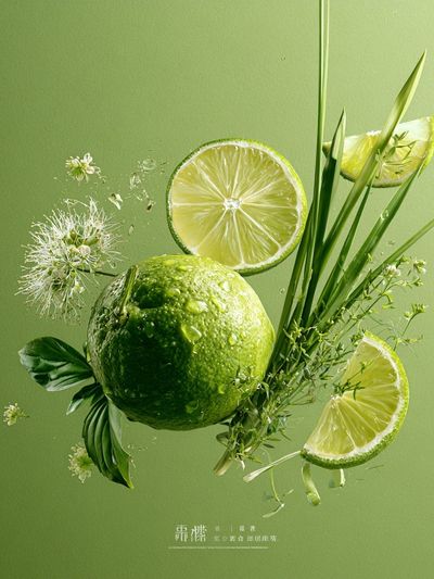 Lime Still Life Illustration Poster.
