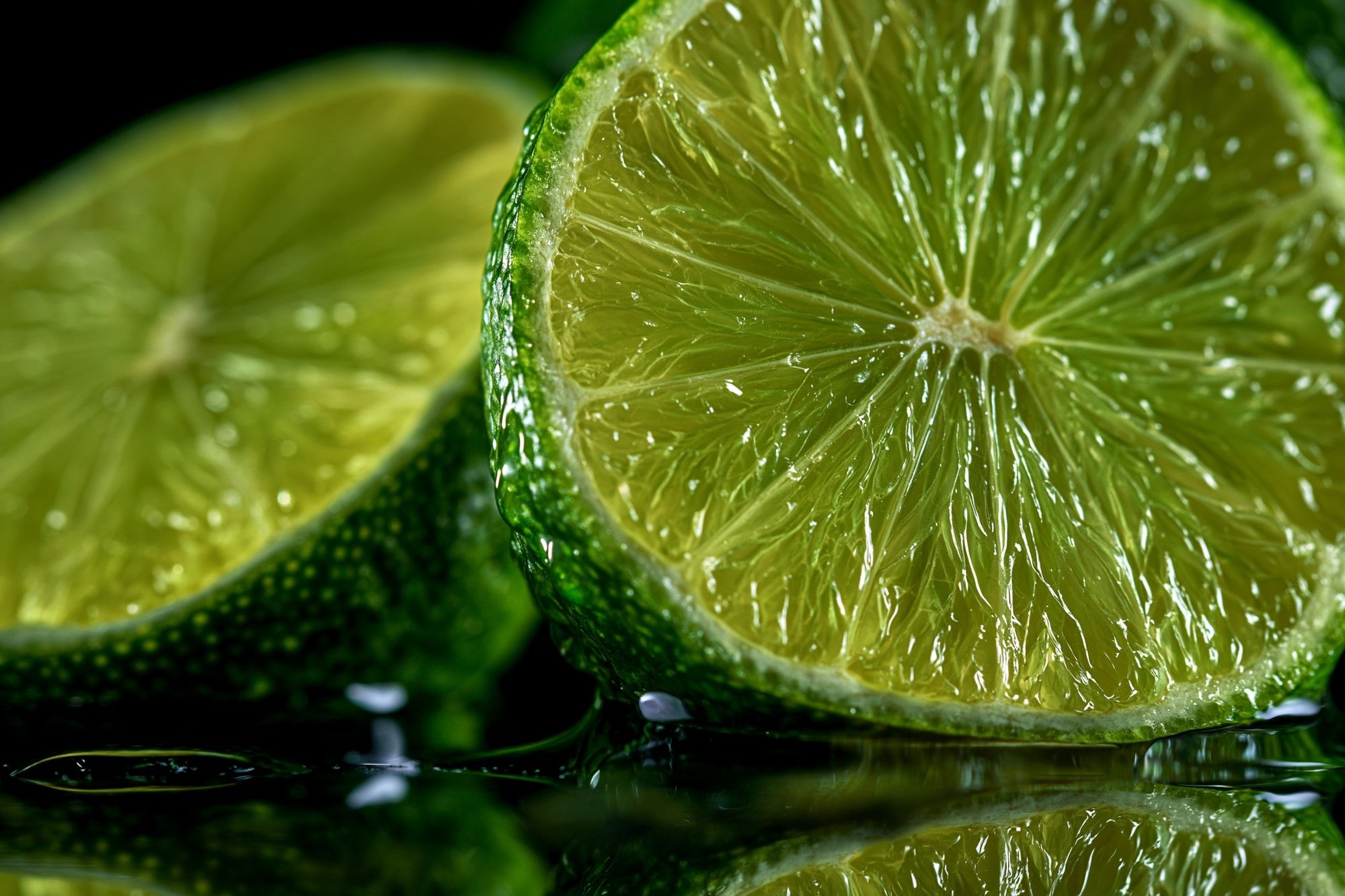 Lime Slices Macro Photography Poster. poster — food-drink art
