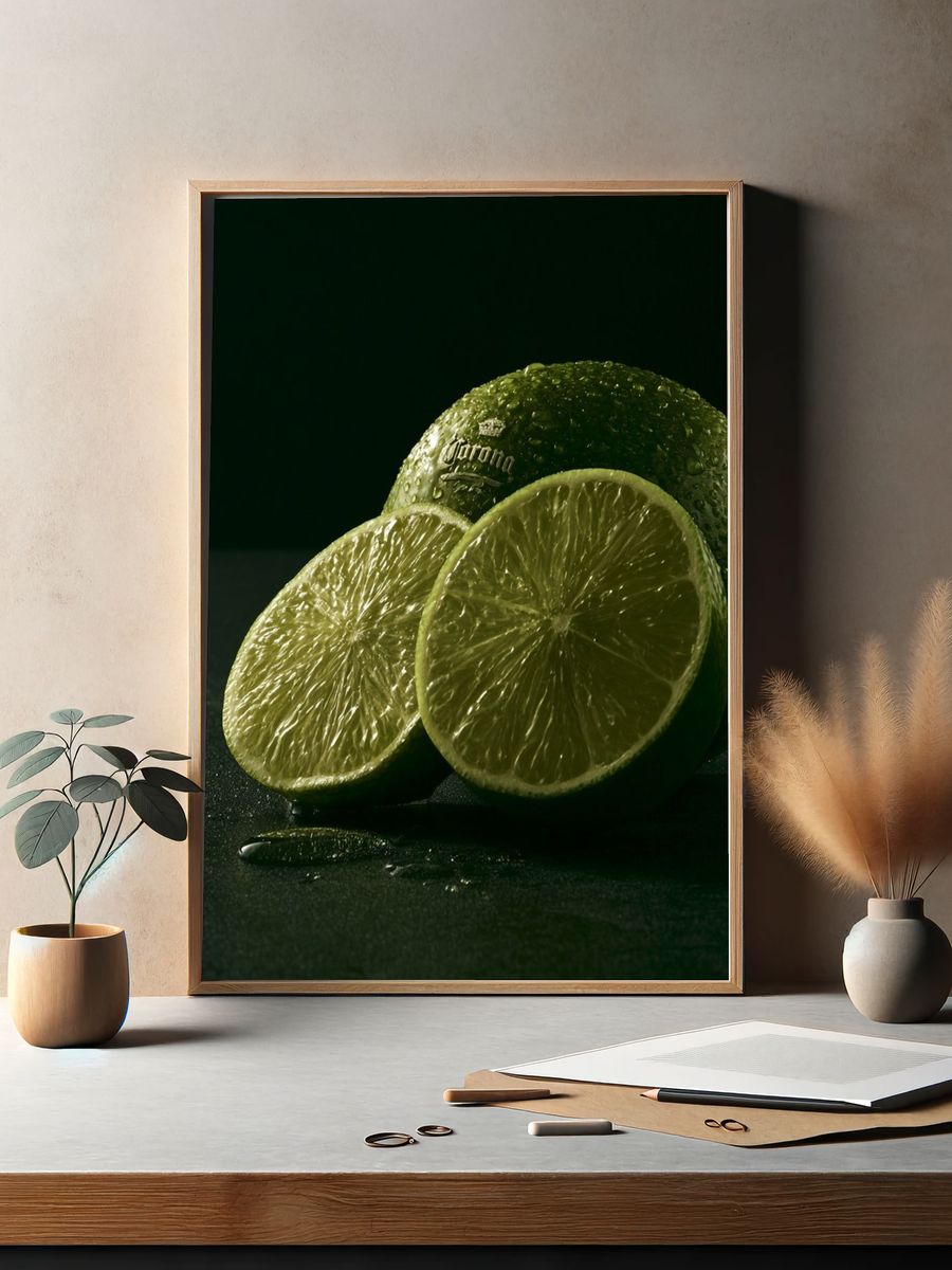 Lime Still Life Photography Poster. — room view 2