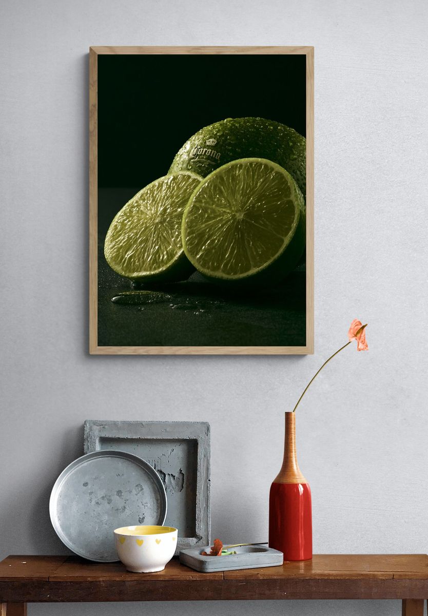 Lime Still Life Photography Poster. — room view 3