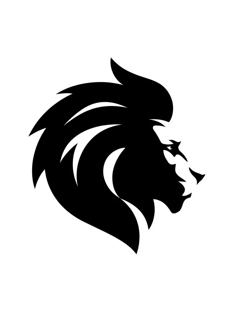 Lion Head Silhouette Minimalist Poster. poster detail
