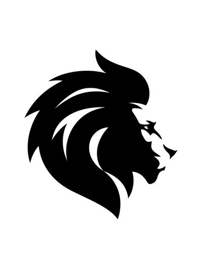 Lion Head Silhouette Minimalist Poster. poster