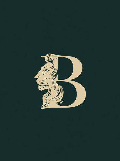 Lion Monogram Typography Poster. poster
