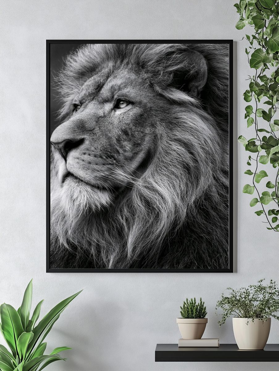 Majestic Lion Portrait Print. — room view 4