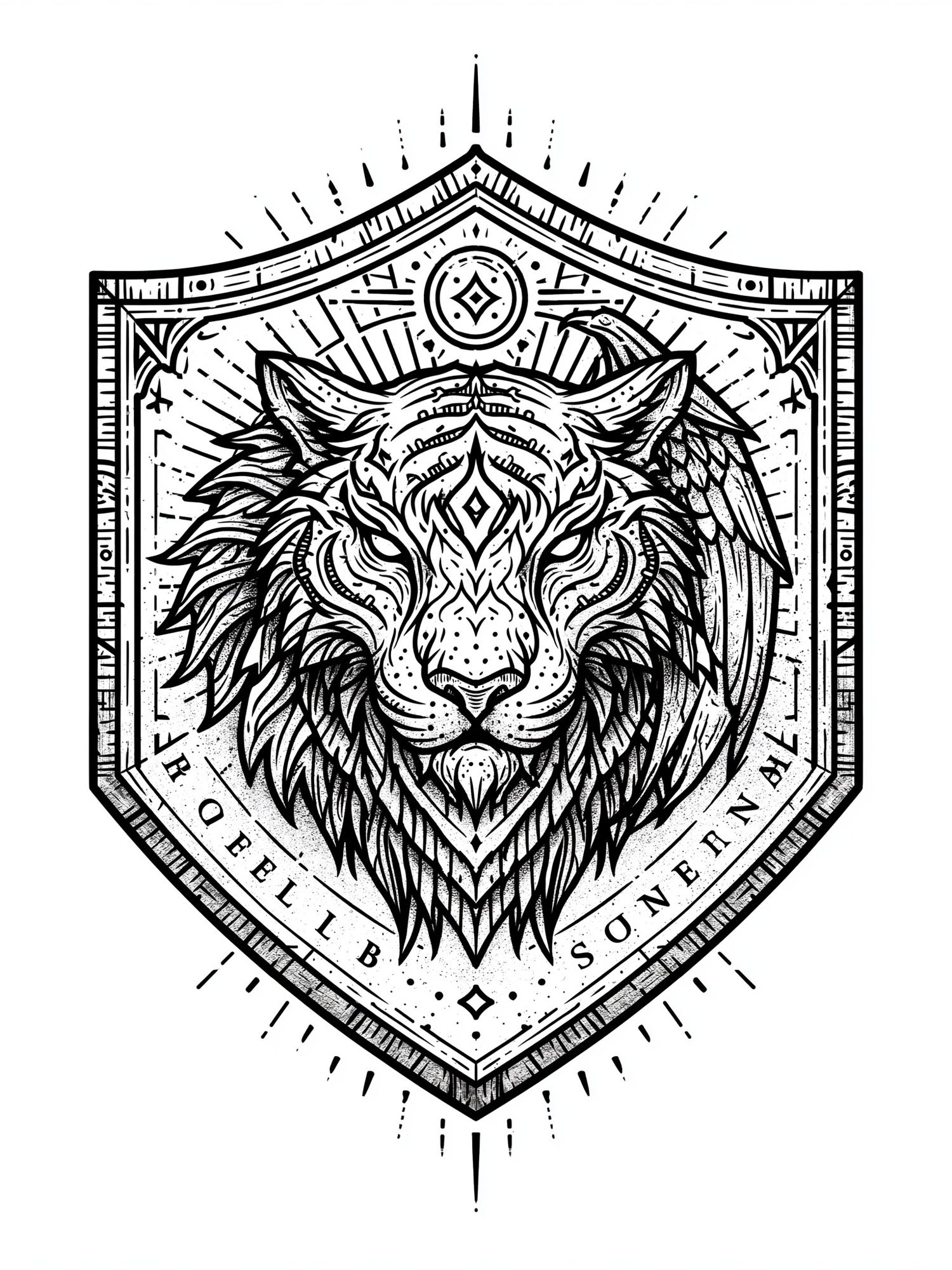 Lion Crest Ink Poster. poster detail