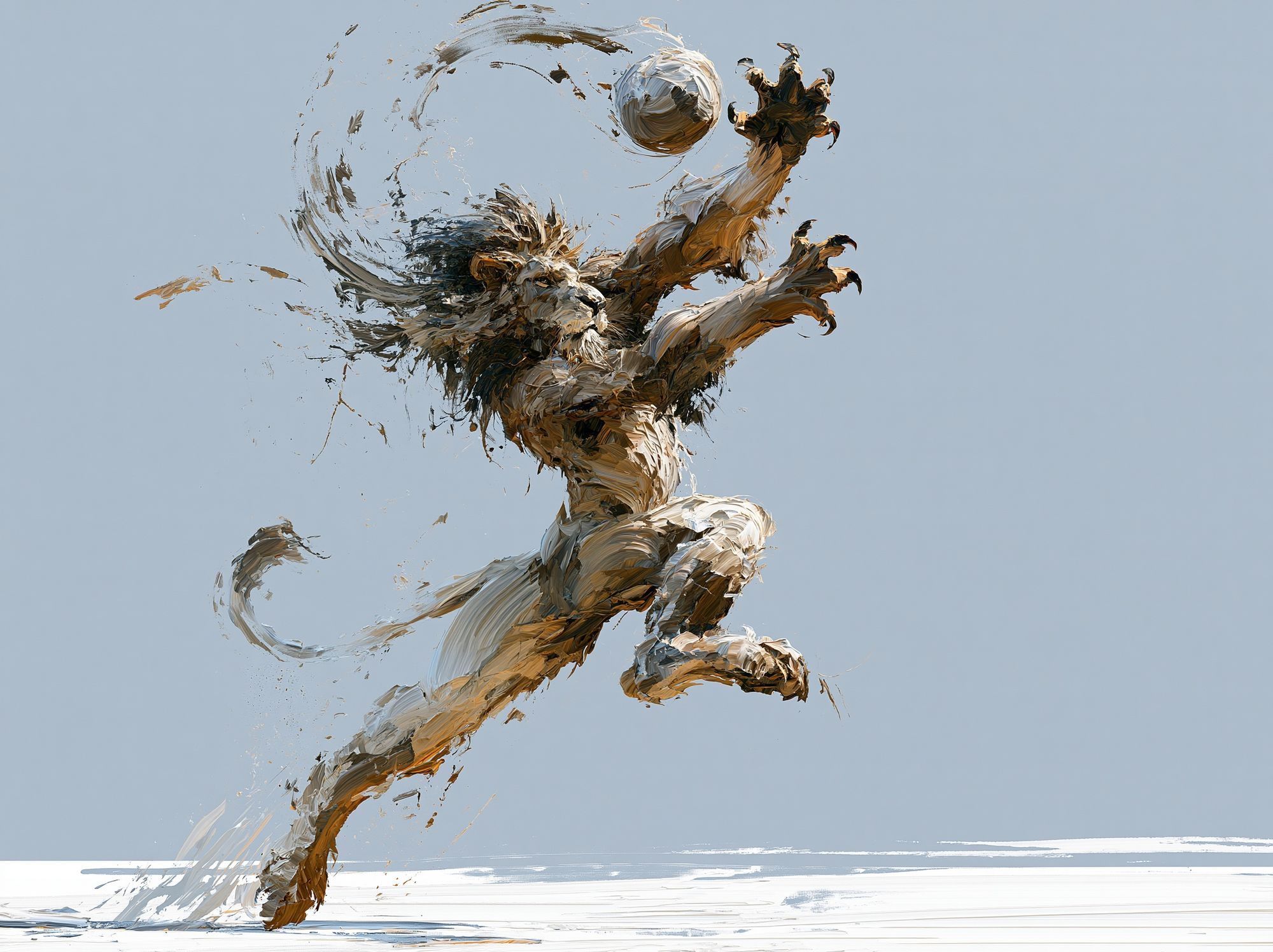 Lion in Motion Illustration Poster. poster detail