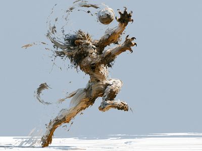Lion in Motion Illustration Poster. poster