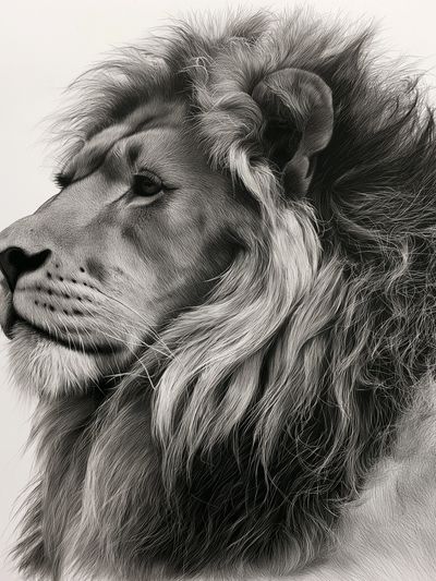 Majestic Lion Portrait Print. poster
