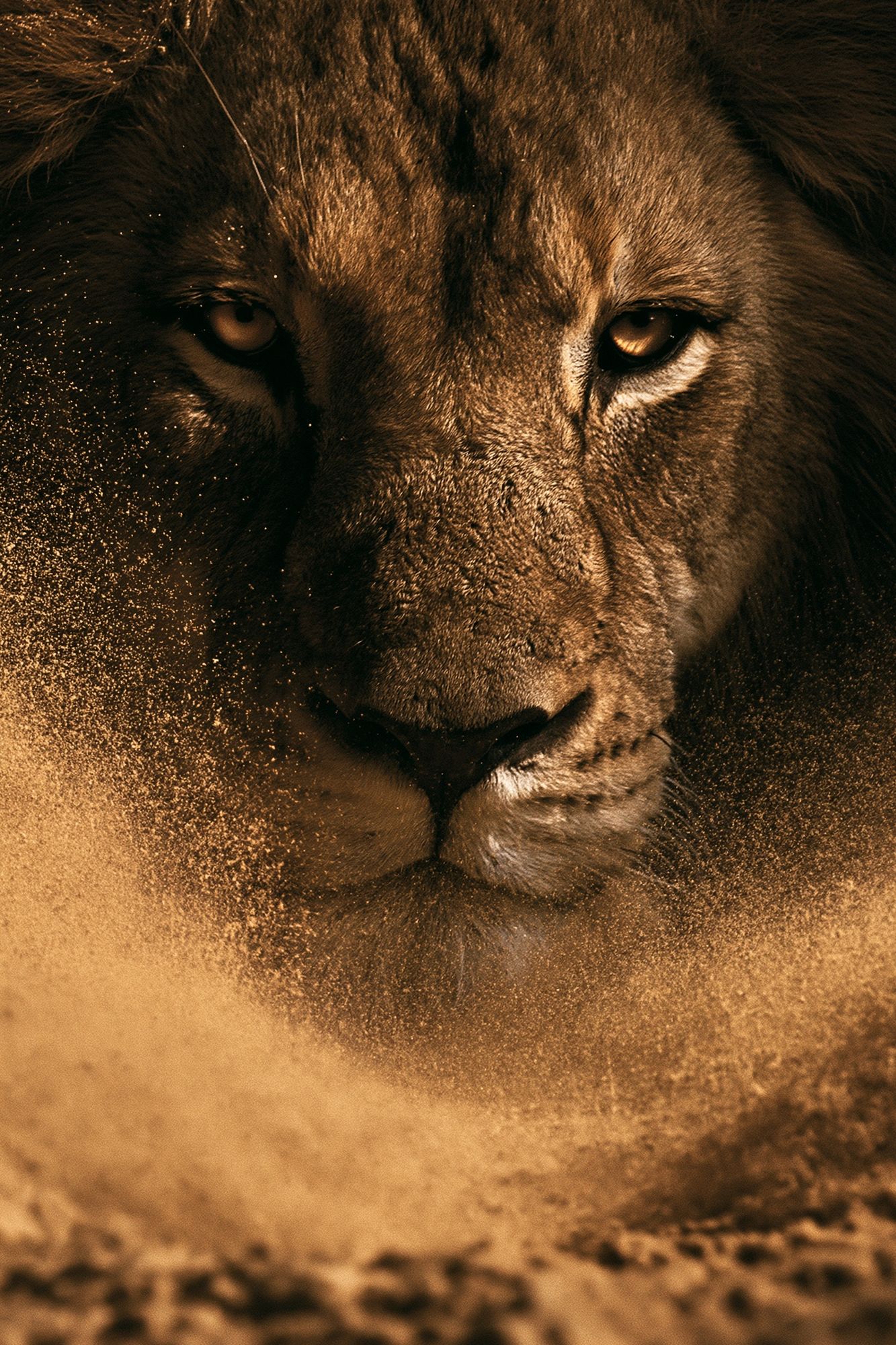Lion Portrait Photography Poster. poster — animals art