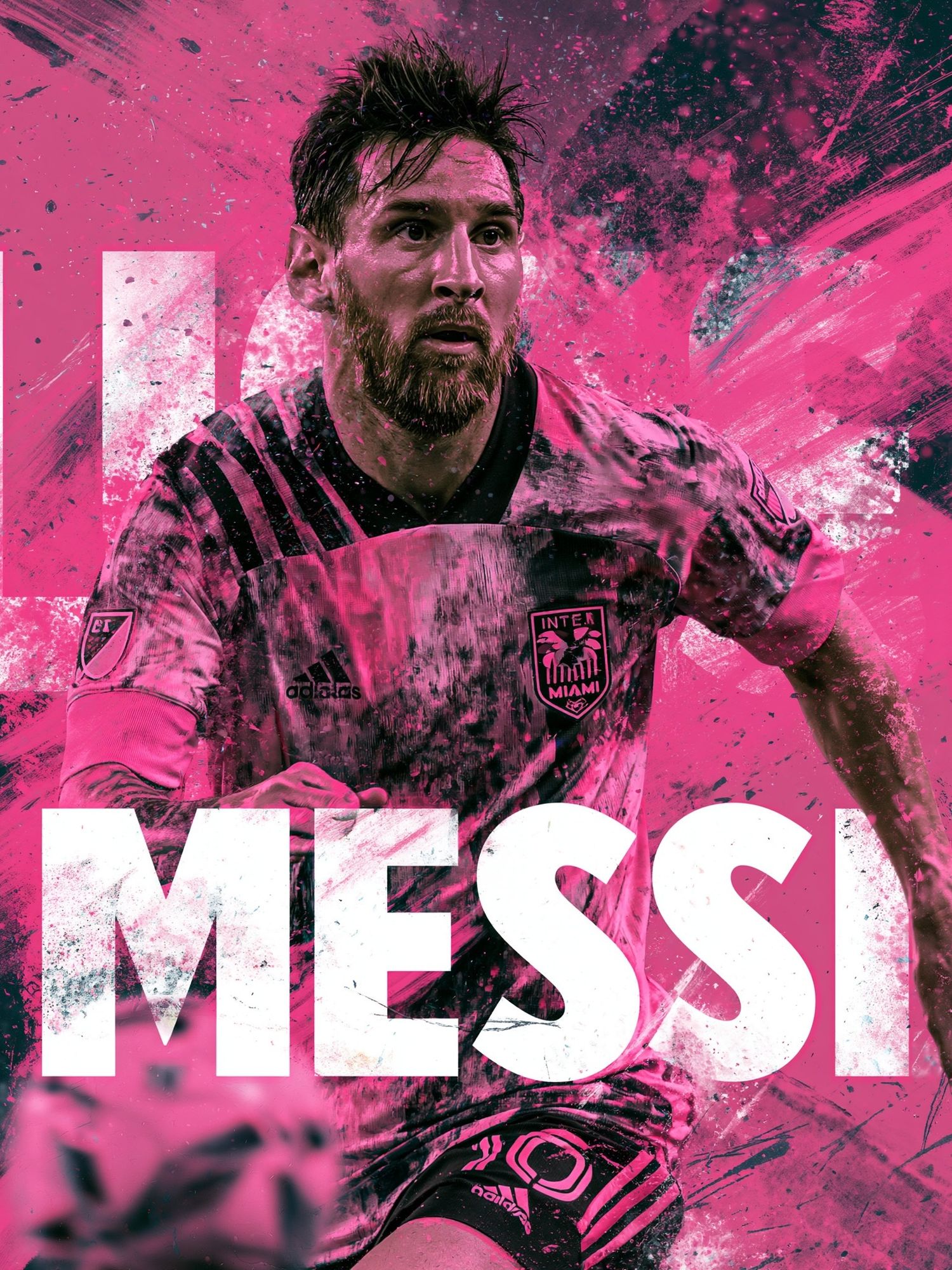 Lionel Messi Pink Action Poster. poster detail