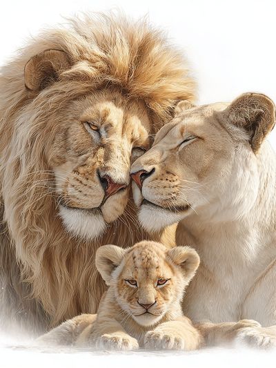 Lion Family Portrait Print.