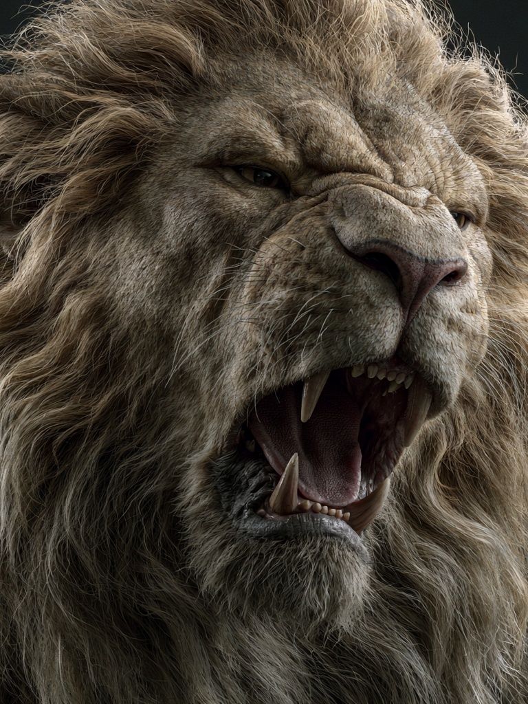 Roaring Lion Portrait Poster. poster — animals art