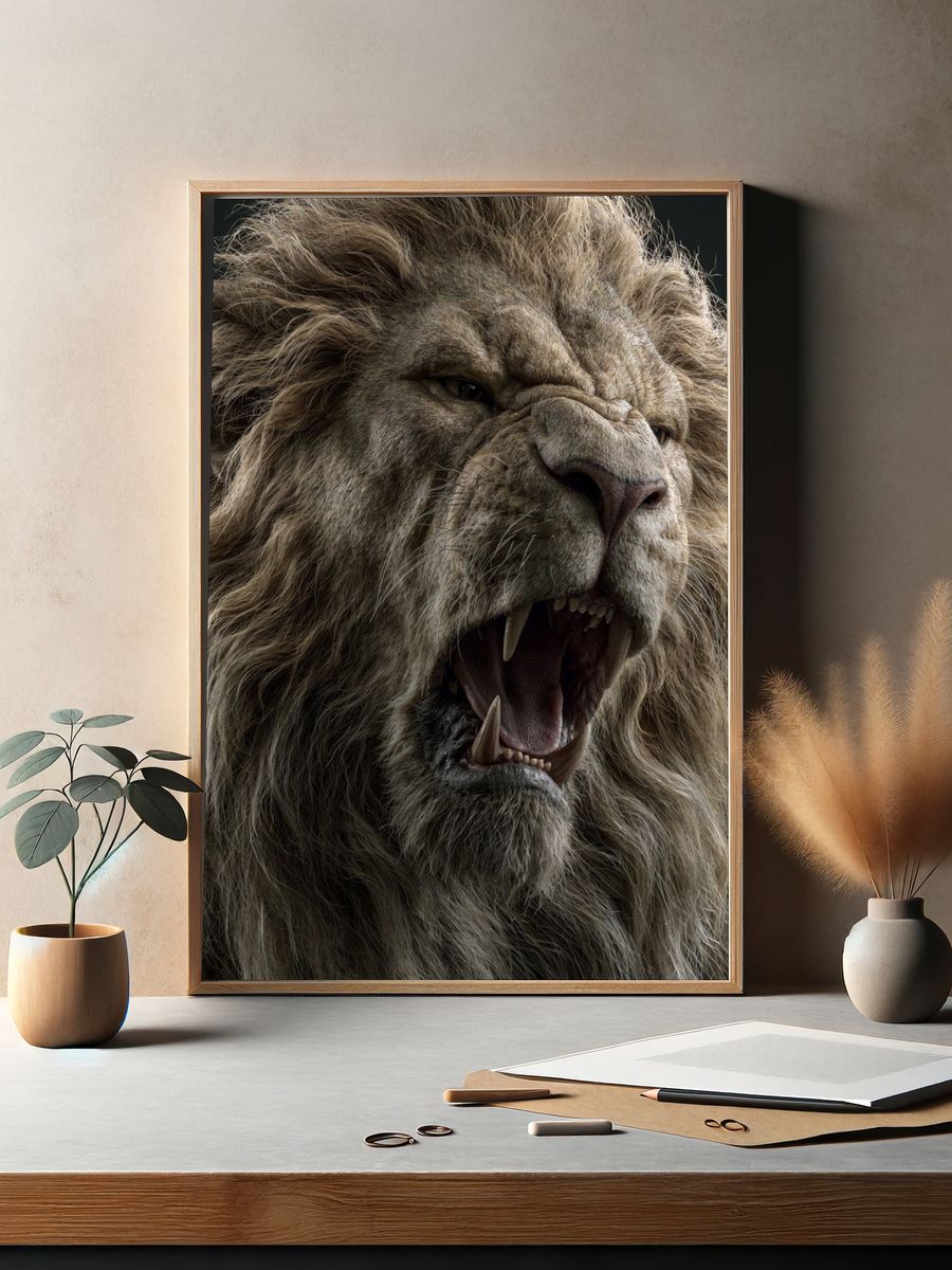 Roaring Lion Portrait Poster. — room view 2
