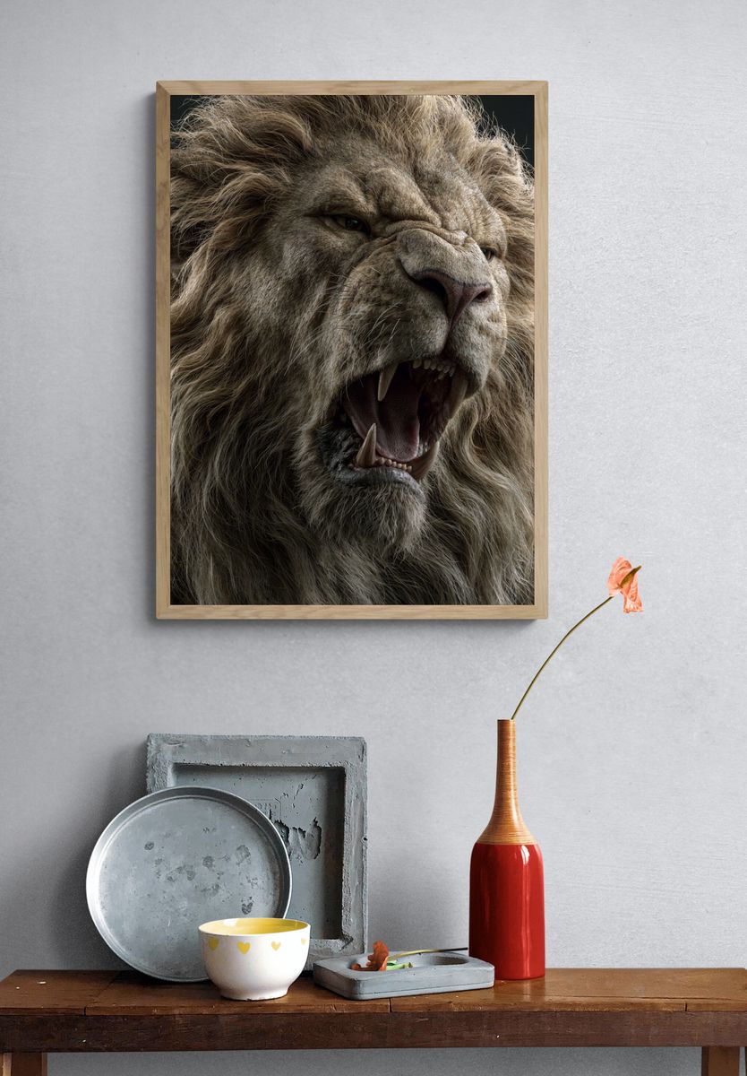 Roaring Lion Portrait Poster. — room view 3