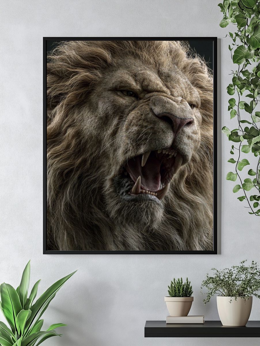 Roaring Lion Portrait Poster. — room view 4