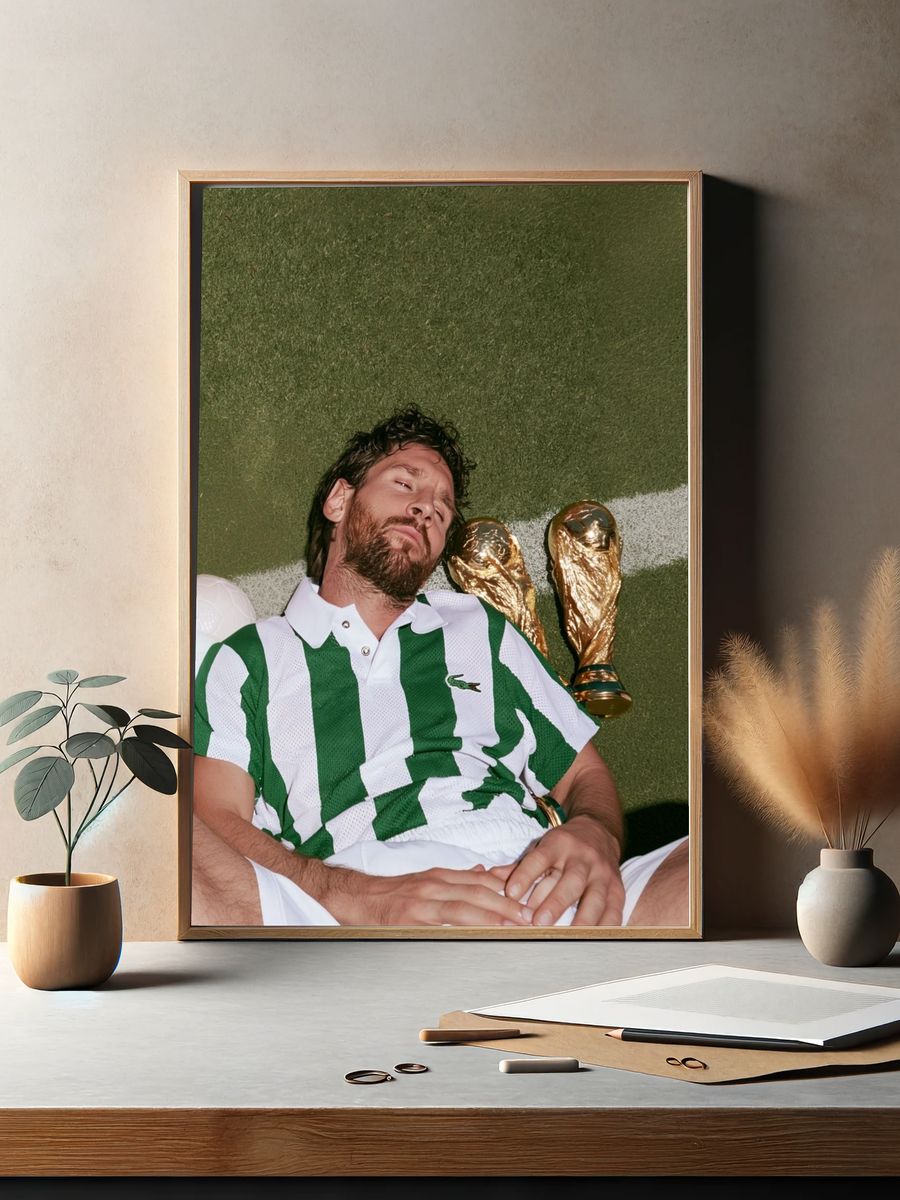 Lionel Messi Trophy Rest Poster. — room view 2
