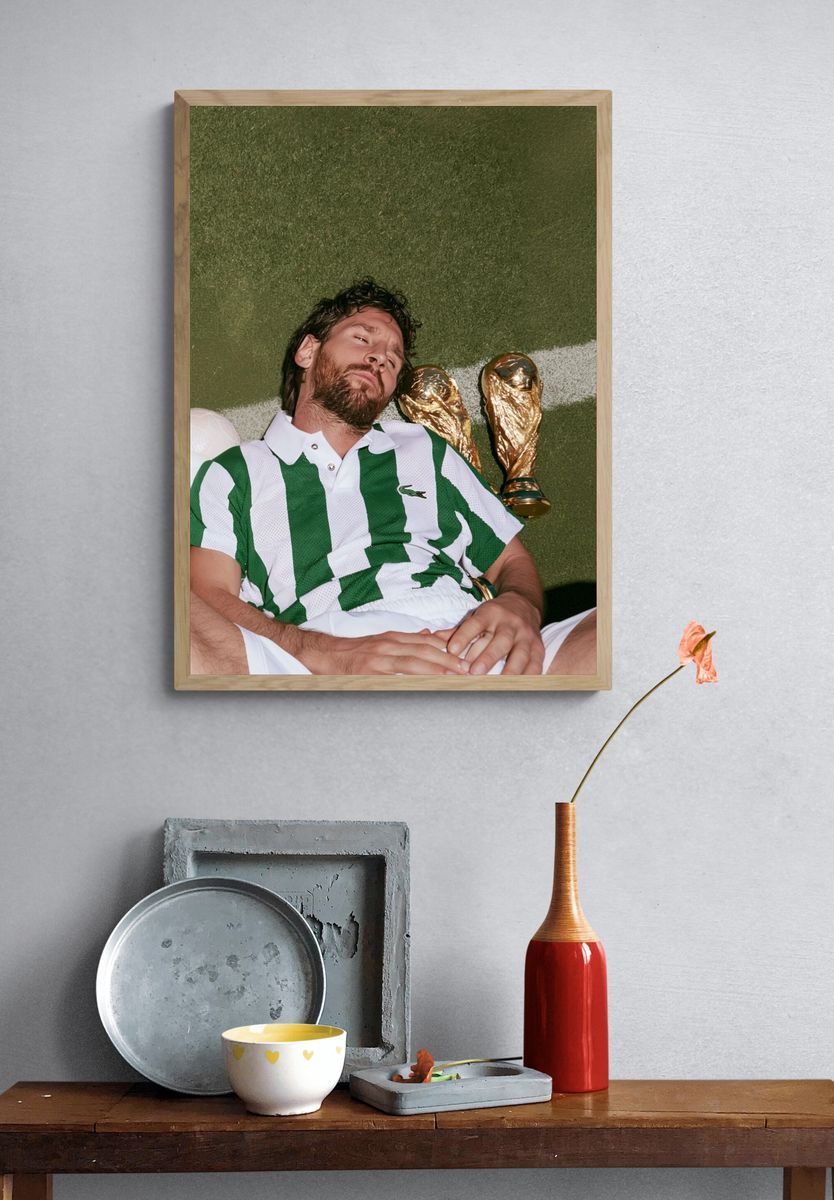 Lionel Messi Trophy Rest Poster. — room view 3
