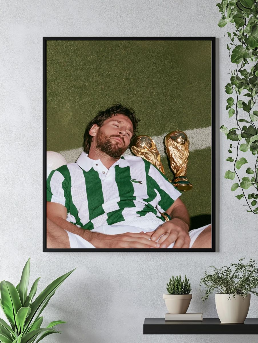 Lionel Messi Trophy Rest Poster. — room view 4