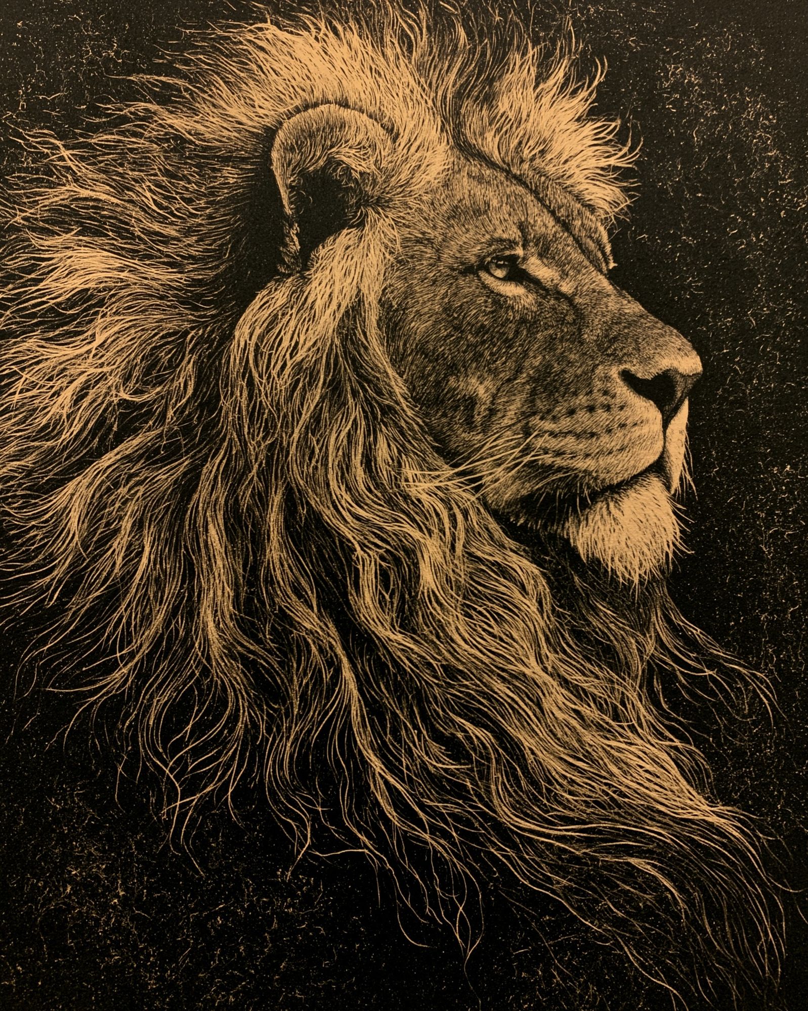 Majestic Lion Portrait Print. poster — animals art