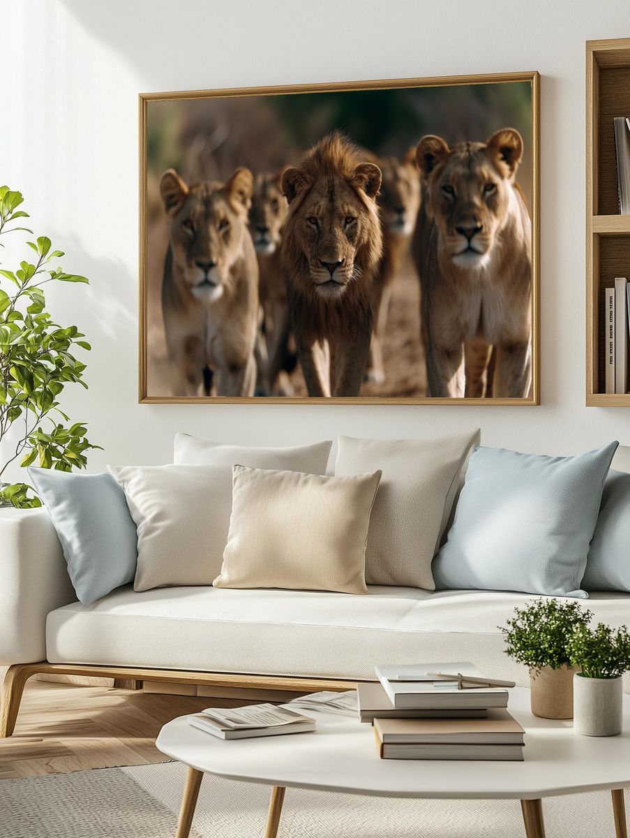 Lion Pride Wildlife Photography Poster. — room view 2