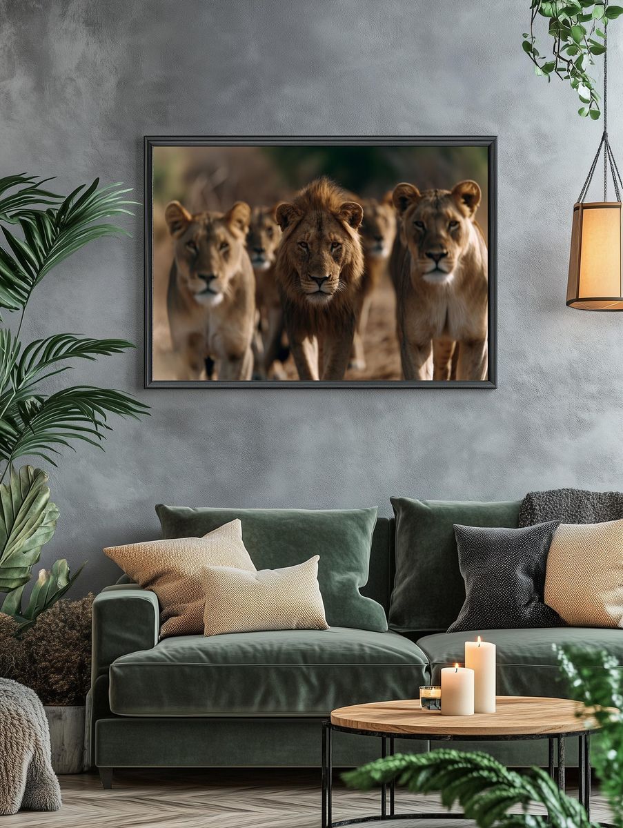 Lion Pride Wildlife Photography Poster. — room view 4