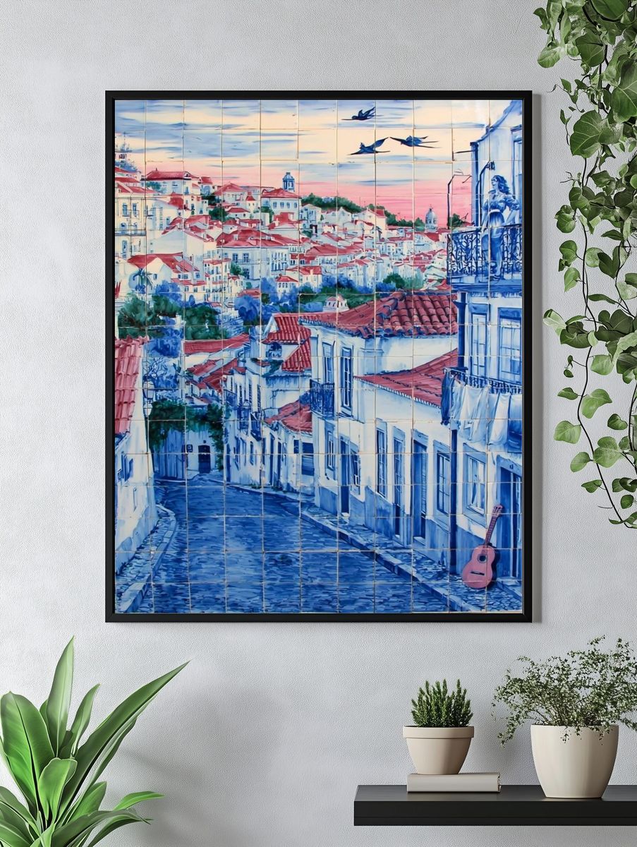 Lisbon Street at Sunset Print. — room view 4