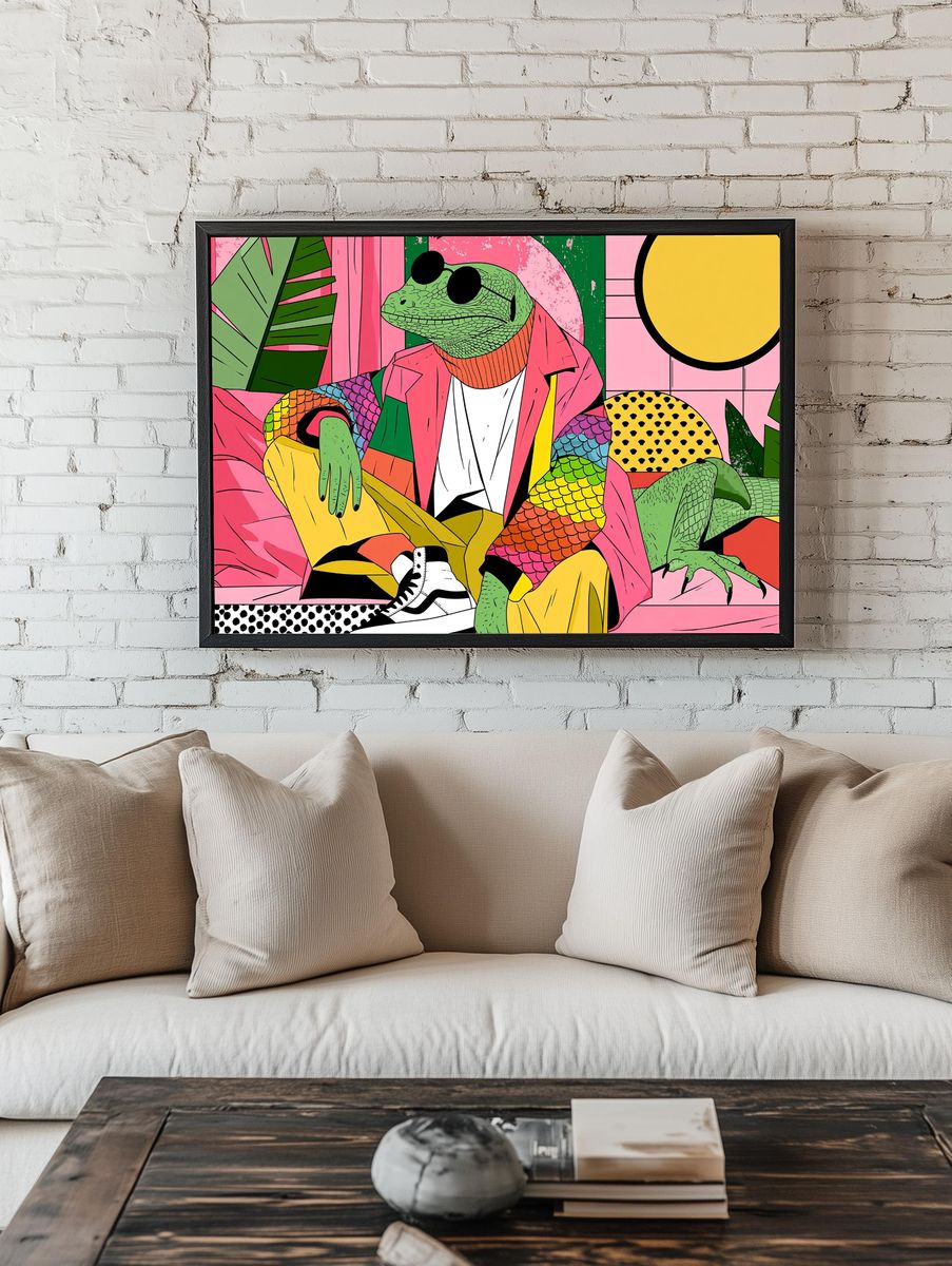 Cool Lizard Pop Art Poster. — room view 1