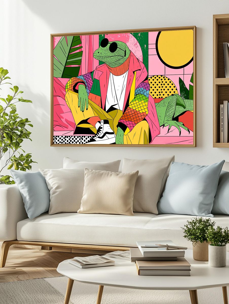 Cool Lizard Pop Art Poster. — room view 2