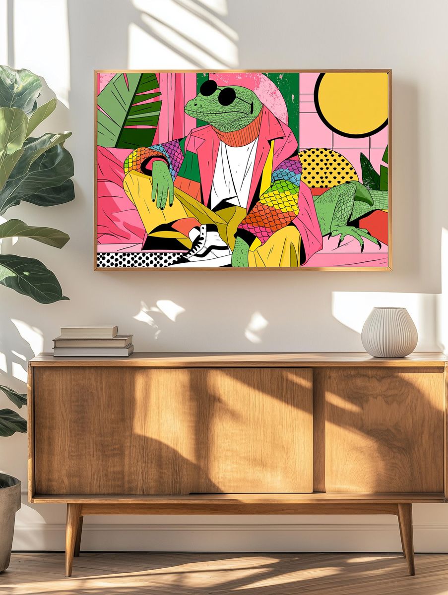 Cool Lizard Pop Art Poster. — room view 3