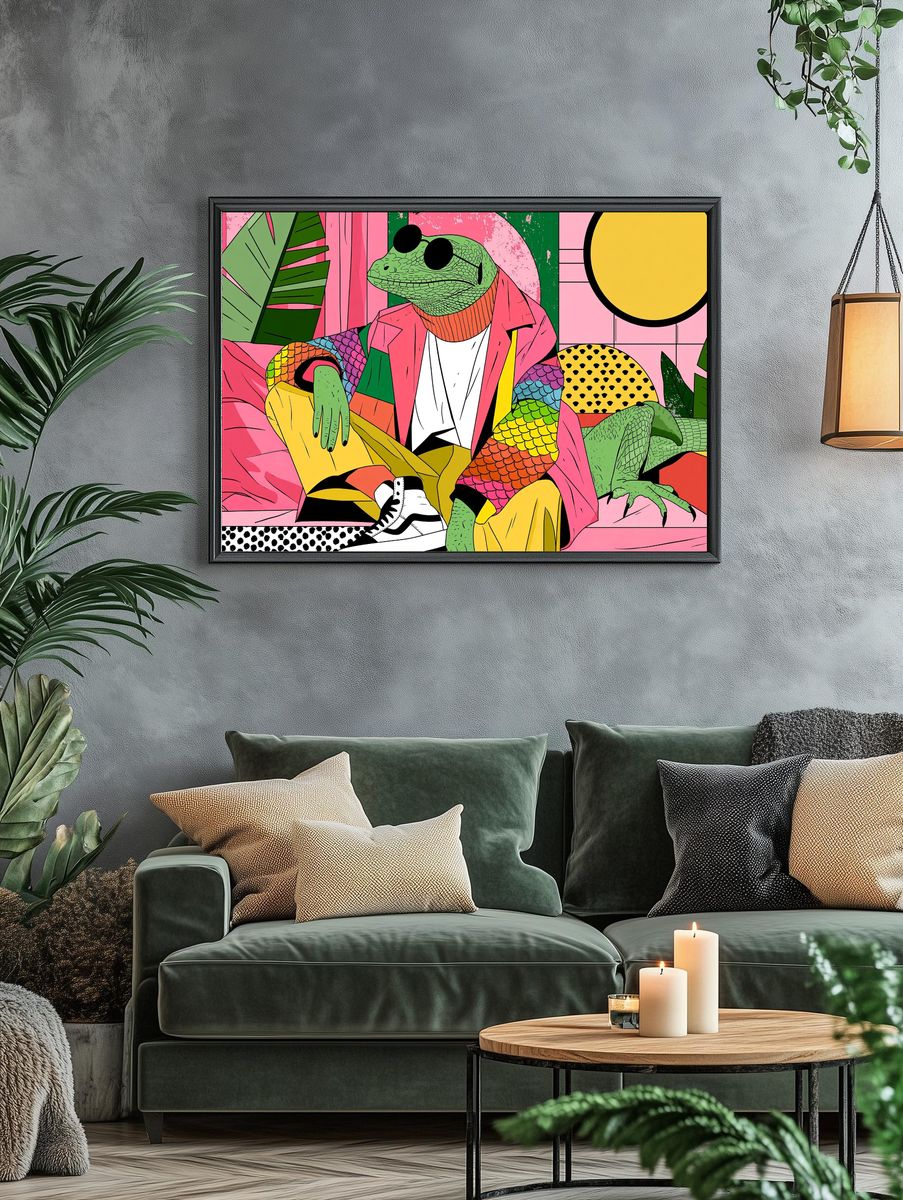 Cool Lizard Pop Art Poster. — room view 4