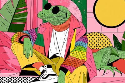 Cool Lizard Pop Art Poster. poster