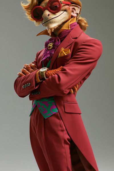 Stylish Lizard Portrait Poster. poster