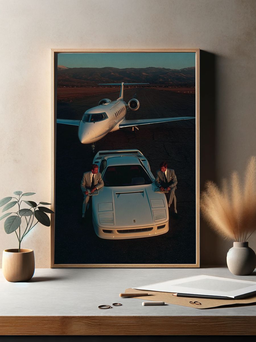 Luxury Jet and Sports Car Poster. — room view 2