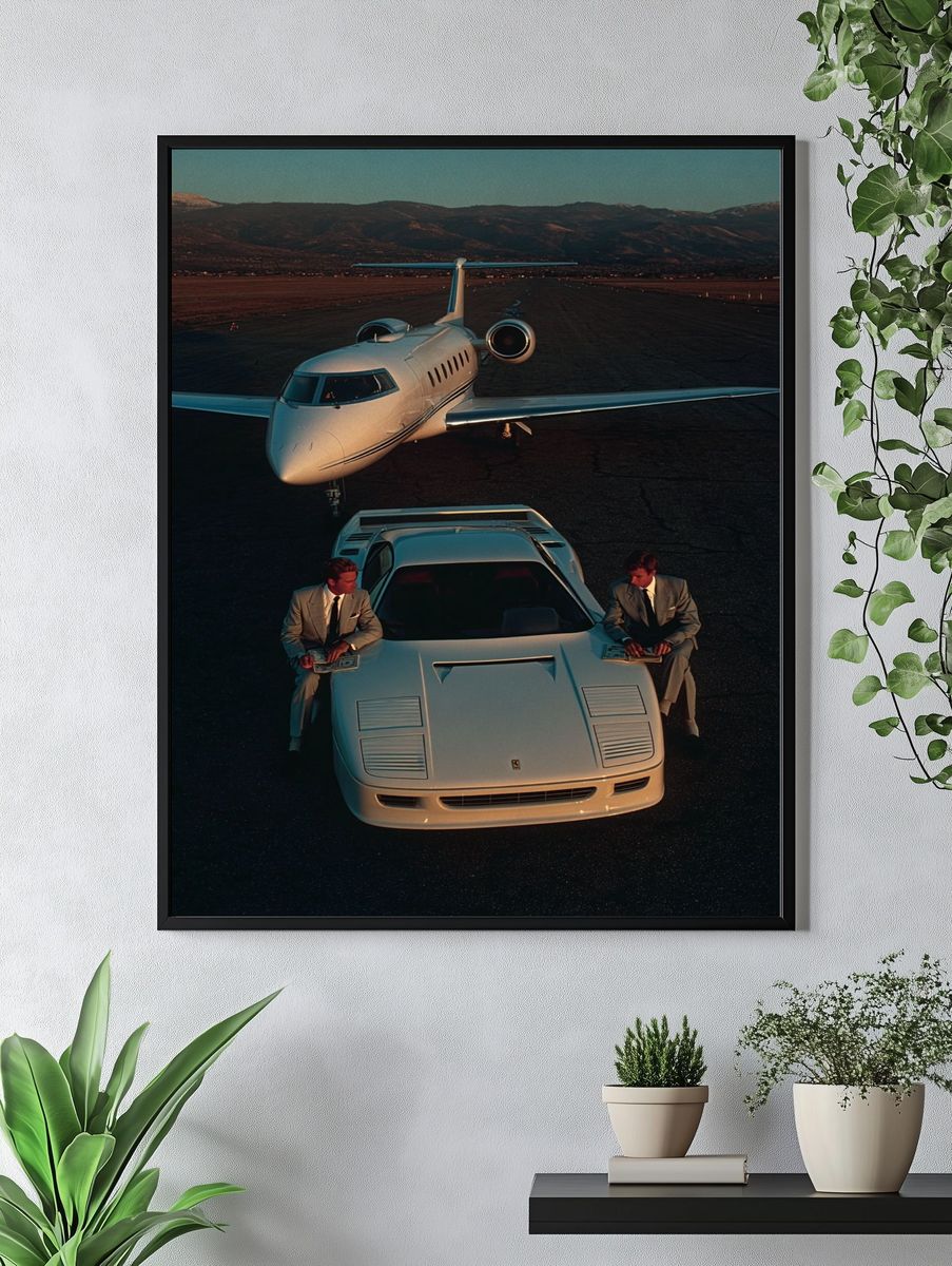 Luxury Jet and Sports Car Poster. — room view 4